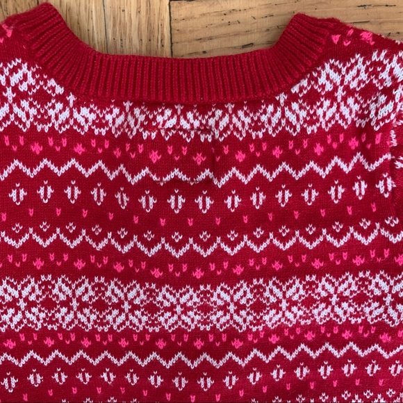 🌟3/$15🌟OskKosh Red Fair Isle Knit Cotton Blend Cardigan Size 6M - Picture 6 of 8